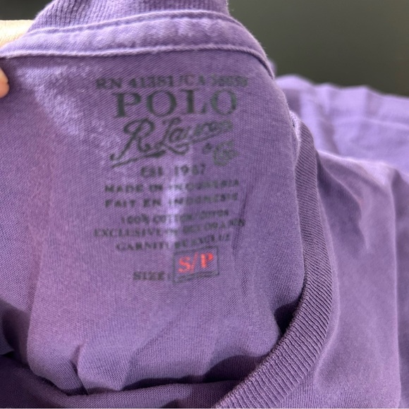 POLO Ralph Lauren Men's V-Neck T-shirt Short Sleeve Purple Size Small - Picture 3 of 7